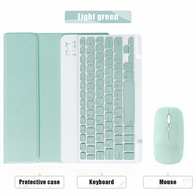 Applicable ipad 10th generation 2022 bluetooth keyboard leather case silicone pen slot Pro11 tablet Air4 protective case 5 mouse protective Accessories