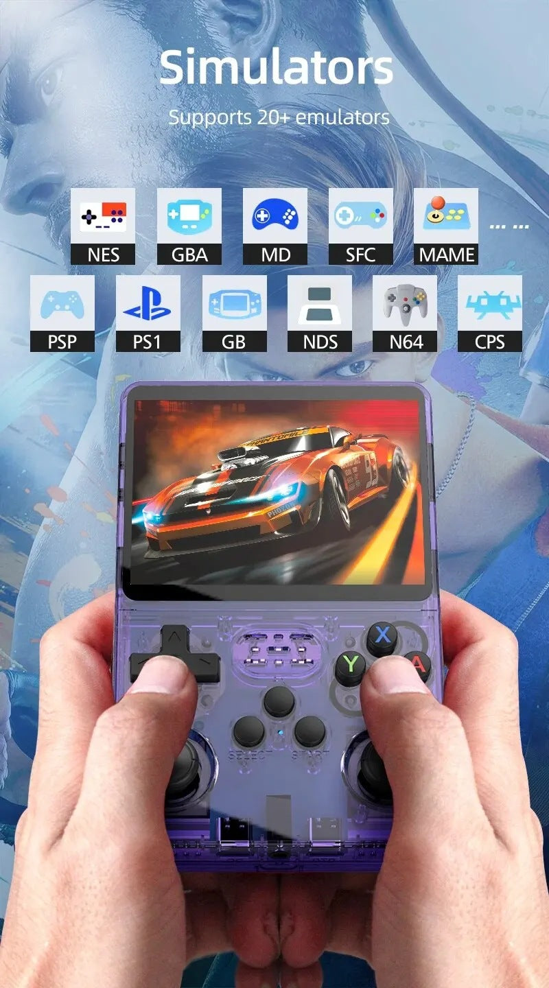 3.5" inch R36S Retro Handheld Game Console 1020mAh 64GB/128GB Portable Gaming Device with Built-in Games
