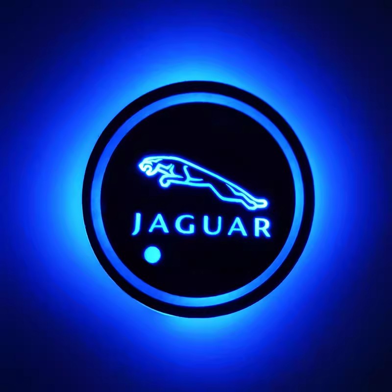 (Free shipping) Full brand Car LED light water coaster Colorful water coaster Car atmosphere light USB charging Non-slip mat