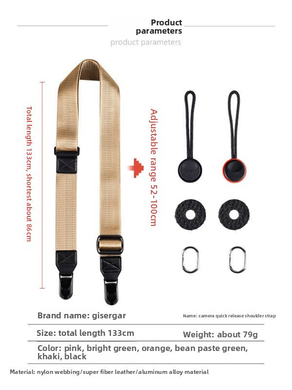 Camera Quick Release Strap for Canon Sony Fuji XM5 R10 Z30 Convenient Quick Release Shoulder Strap Compatible with pd  Digital camera accessories
