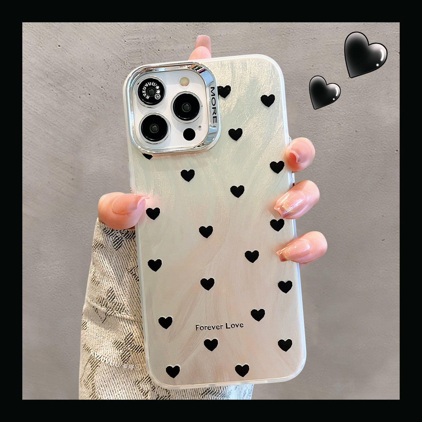 Accessories for Apple 15 mobile phone case iphone14promax feather yarn English polka dot love bracelet 13 simple ins