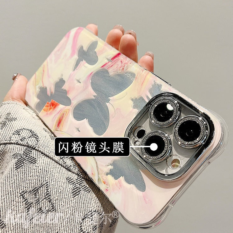 Accessories Superior sense aesthetic smudge feather butterfly bracelet iphone15pro max mobile phone case apple 14 new