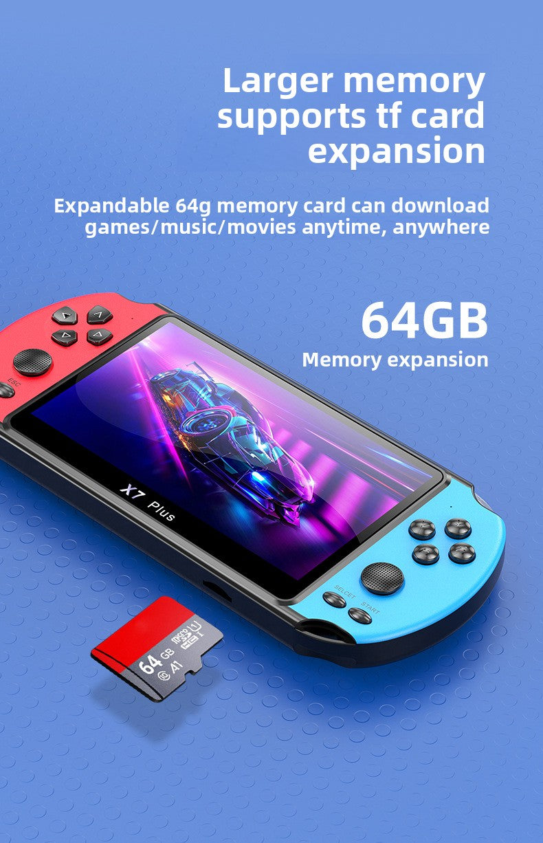 5.5" inch x7plus IPS HD Dual joystick 2000mAh rechargable gamepad games Handheld Game Player console retro nostalgic GBA handheld