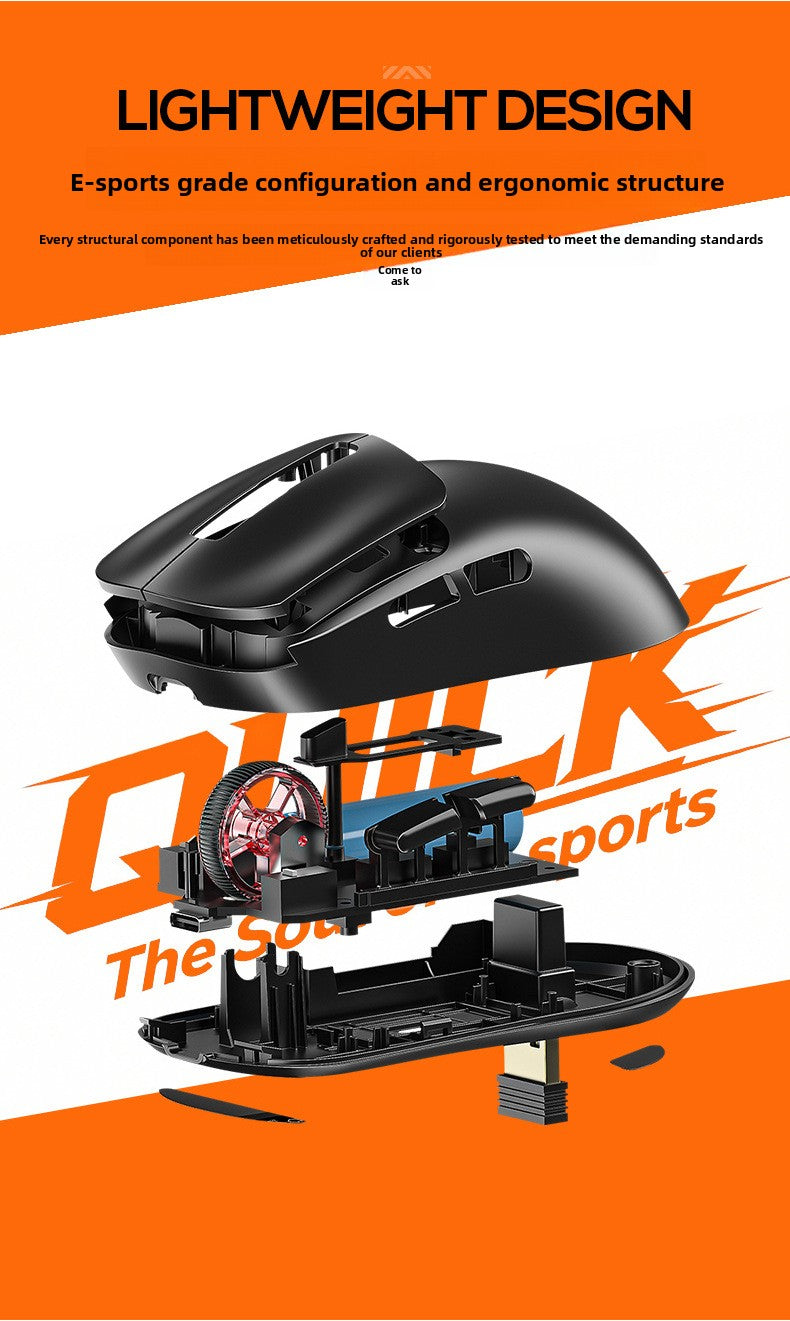 Silver Diao GI9 wireless three-mode lightweight Bluetooth mouse game e-sports desktop computer RGB wired