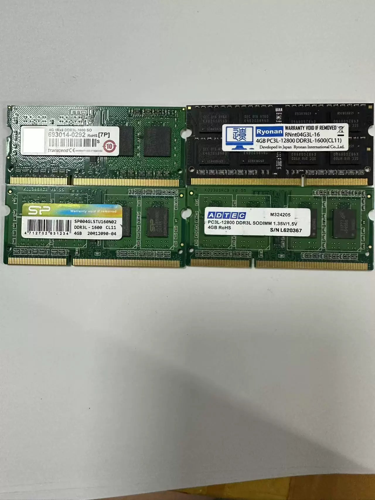 USED For Notebook Samsung Kingston Micron Hynix 3rd Gen Memory Stick DDR3 2G 4G 8G 8500 1333 1600  PC3L  Laptop RAM memory