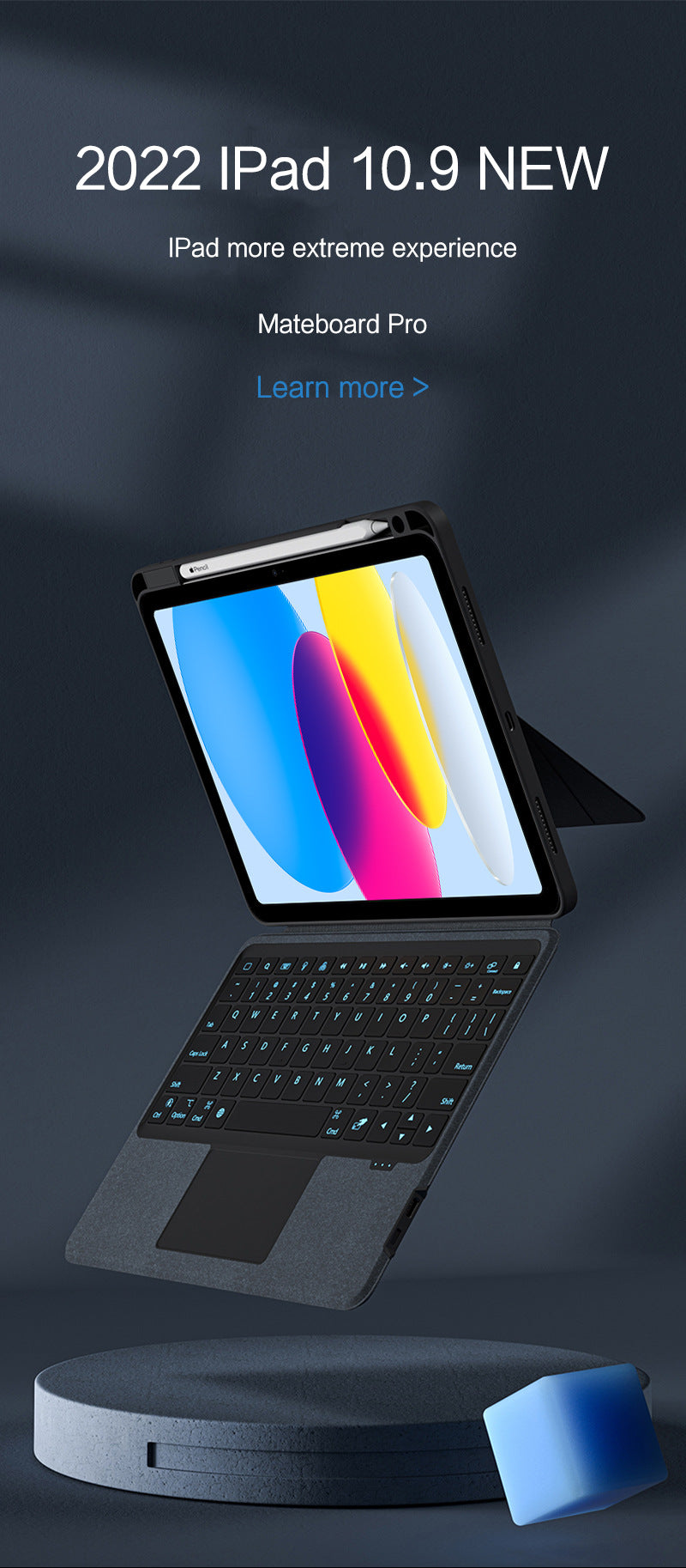 For 2022 iPad 10th generation Bluetooth keyboard leather case 10.9 inch touch backlight keyboard protective case protective Accessories