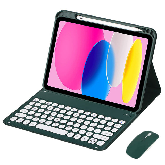 Applicable iPad10.2 Bluetooth keyboard, leather case, pen slot, 10th generation Pro11 protective case, charging mouse mini6protective Accessories