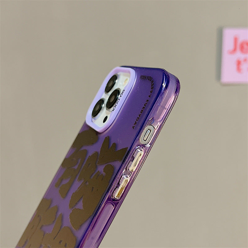 Accessories Personalized text has hi so-called applicable iphone14Promax Apple 13 mobile phone case 11 dark purple 12 double layer