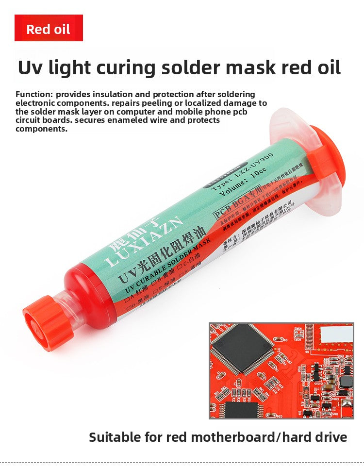UV curing black oil for solder mask curing green oil solder mask blue oil black oil repair pcb circuit board insulating paint UV lamp Laptop Mobile Phone Repair tools