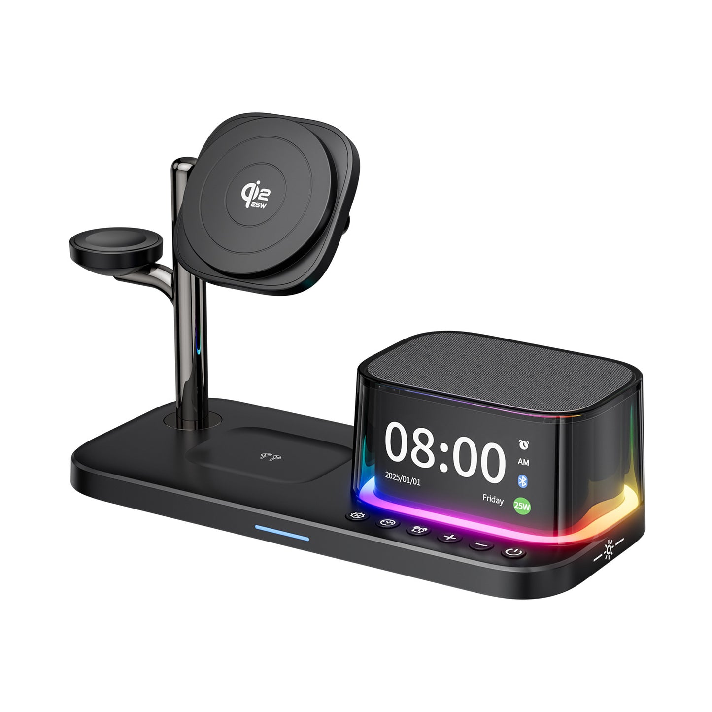 Qi2.2 Magnetic 3-in-1 wireless charger 25W is suitable for Apple mobile phone Bluetooth audio multi-function wireless charging