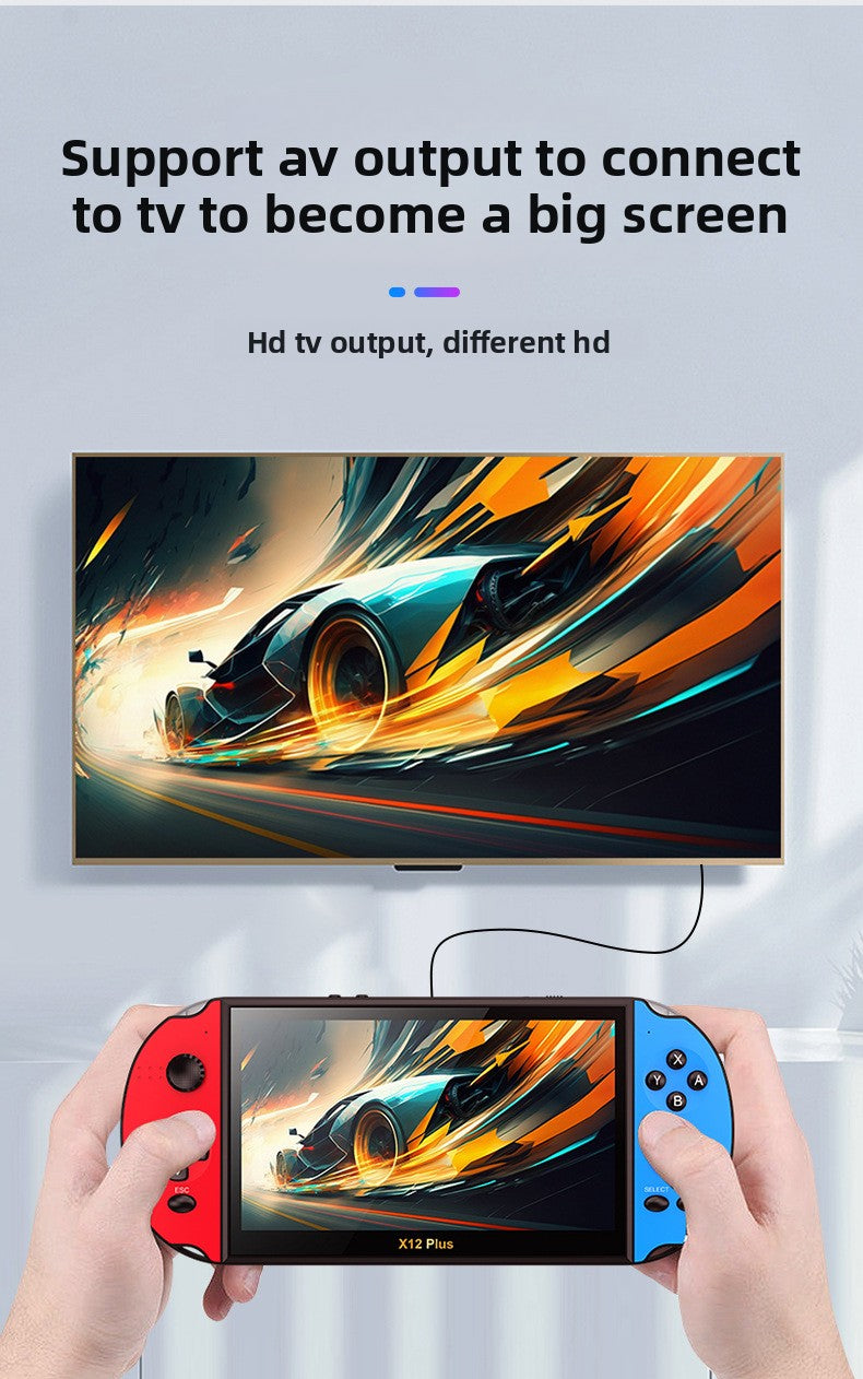 7.1" inch X12PLUS IPS HD Linux Dual Models 3000mAh rechargable 2.4G wireless gamepad games Handheld Game Player console Mini arcade 8 big emulator retro PSP handheld FC GBA