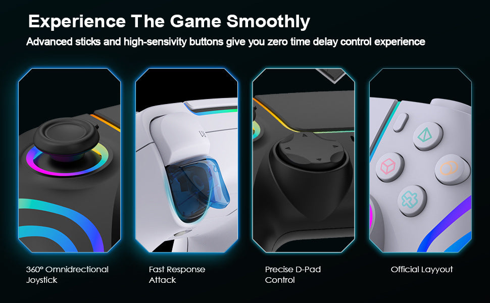 P5 wireless gamepad with colorful RGB light vibration continuous hair six-axis Switch computer handle SZ-5003G