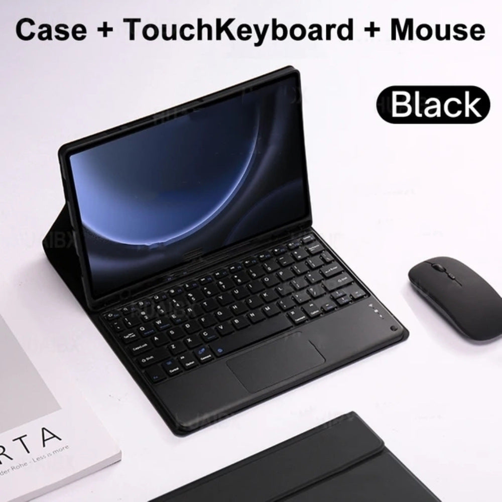 Suitable for Samsung Tablet A9 + Protective Case A8 with Pen Slot S7 Bluetooth Keyboard Miaokong S9FE Silicone Leather Case S8protective Accessories