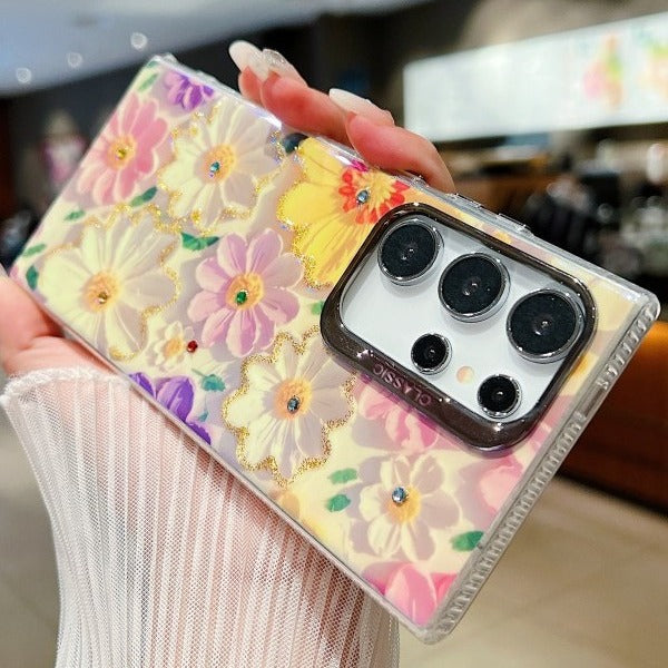 Accessories Blu-ray oil painting flower application Samsung s24ultra mobile phone case new 23 women s24plus premium sense s54