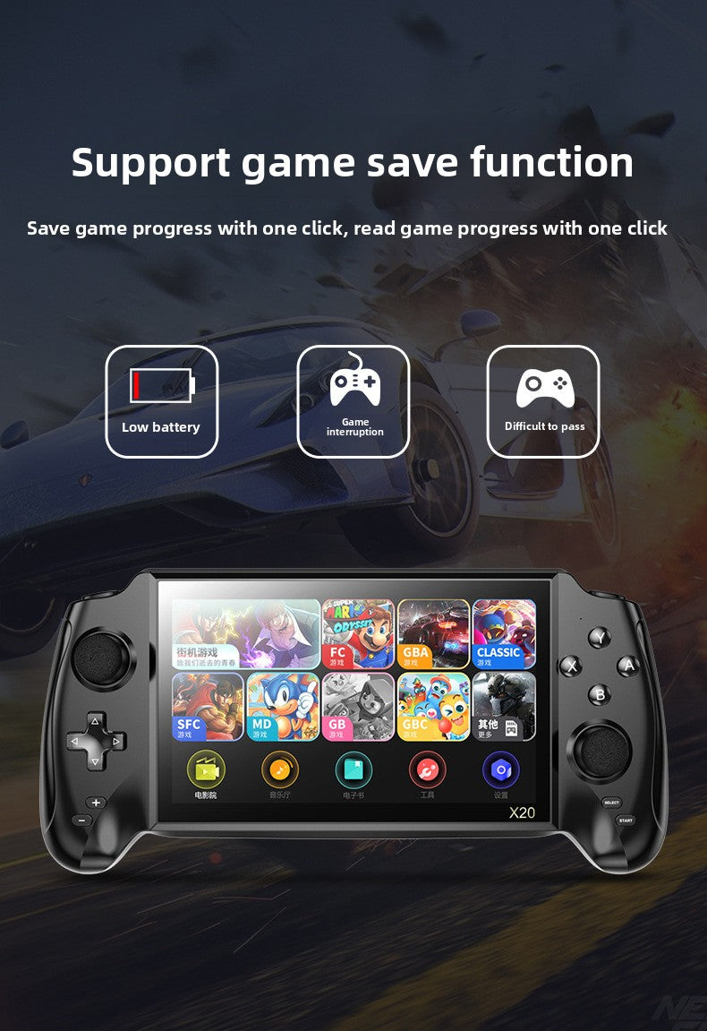 7" inch X20 IPS HD Dual joystick psp 4500mAh rechargable 2.4G Support wireless gamepad Linux games Handheld Game Player console GBA nostalgic retro NES game console FC