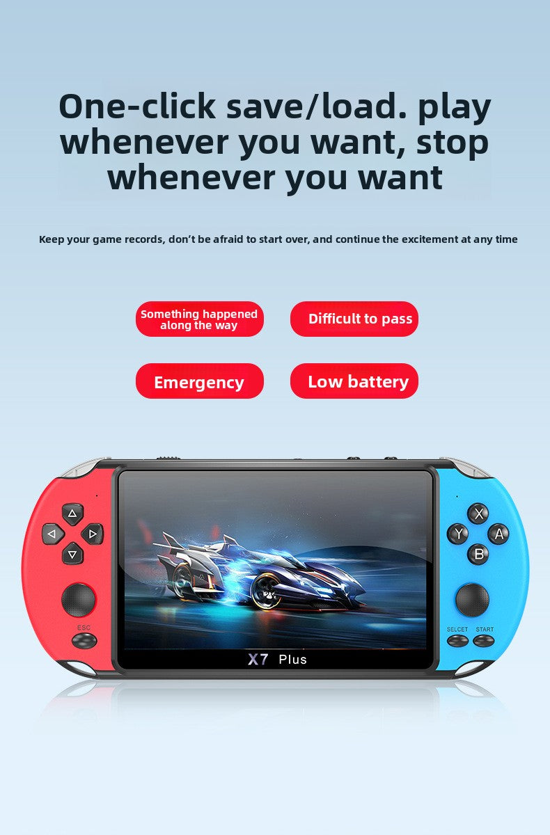 5.5" inch x7plus IPS HD Dual joystick 2000mAh rechargable gamepad games Handheld Game Player console retro nostalgic GBA handheld