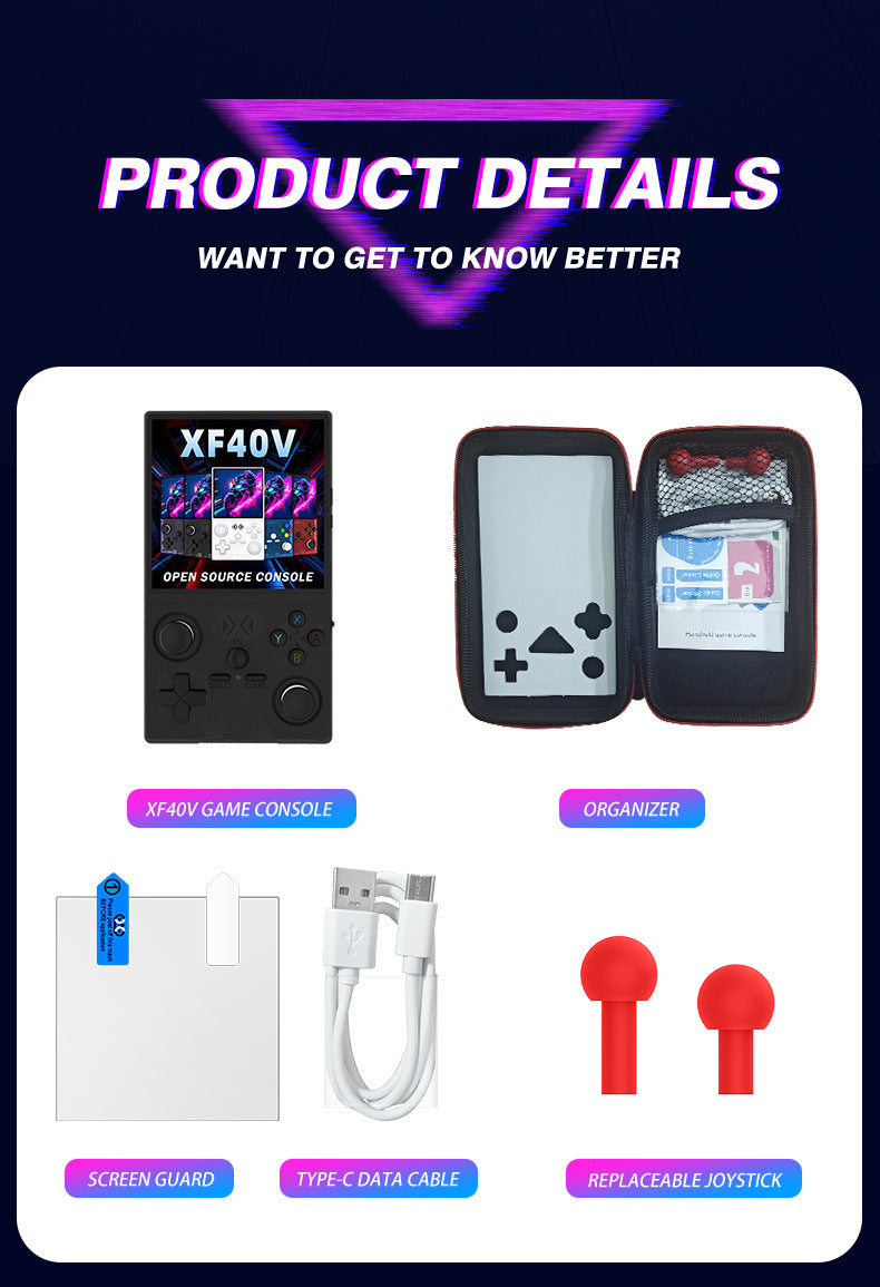 4.0 4" inch XF40V IPS HD Linux wifi 3D big joysticks RGB 4000mAh  rechargable PSP games Handheld  Player console