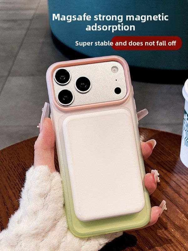 Skin feeling gradual change Magnetic suction For iPhone 18promax mobile phone case New iPhone17 matte semi-transparent back plate 16pro High protection at the lens Women's simple shell Phone Accessories
