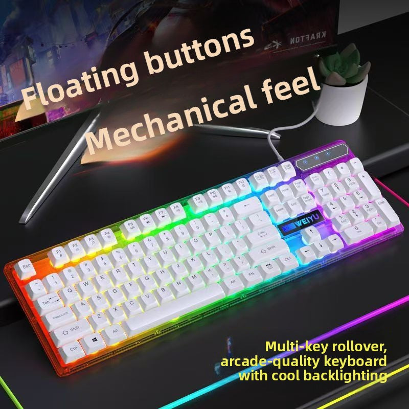 Weiyu GX30A mechanical feel keyboard and mouse set, game e-sports universal luminous two-piece set