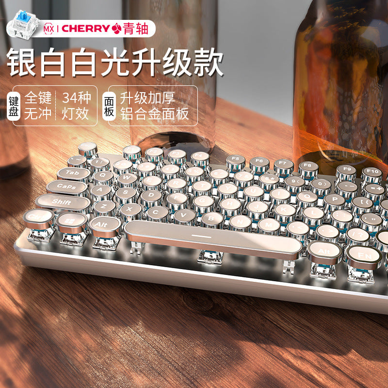 (Shipping fee not included) E-sports wired mechanical keyboard Metal keycap Mechanical axis keyboard and mouse headset Punk game keyboard and mouse wholesale