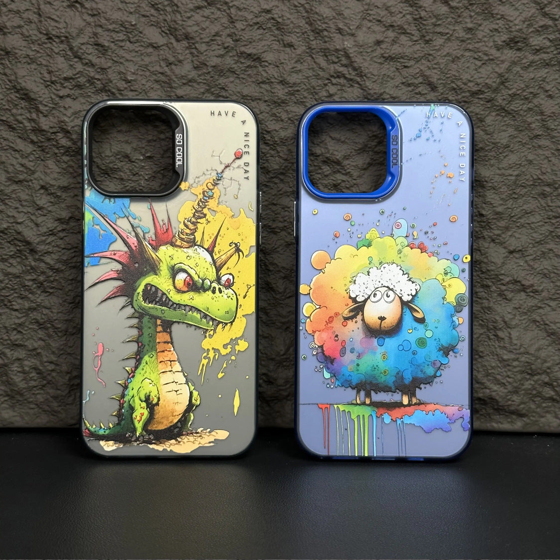 Accessories oil painting splash ink puppy apple 14/12/11/iPhone13Promax Internet celebrity tide 14Pro personalized mobile phone case