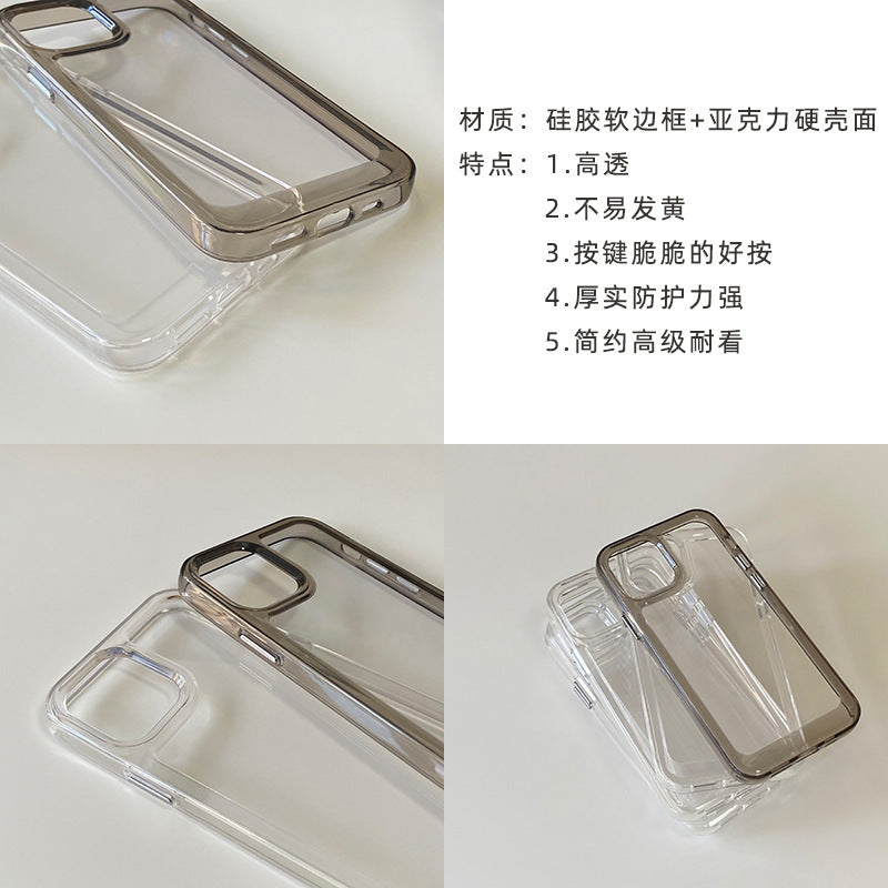 Accessories (Shipping fee not included) Space solid color transparent couple 11 basic application Apple 12 anti-drop 13promax14 mobile phone case 14promax