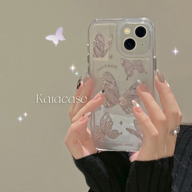 Accessories for 14 Apple 12 mobile phone case iPhone13promax Zhao Ruth same purple butterfly 11 Japanese and Korean ins