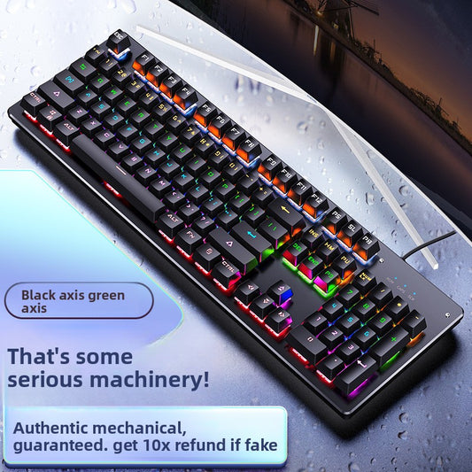 Silver Sculptor Summoner Real Mechanical Keyboard, Interchangeable Shaft Gaming Blue Shaft Punk Wired USB