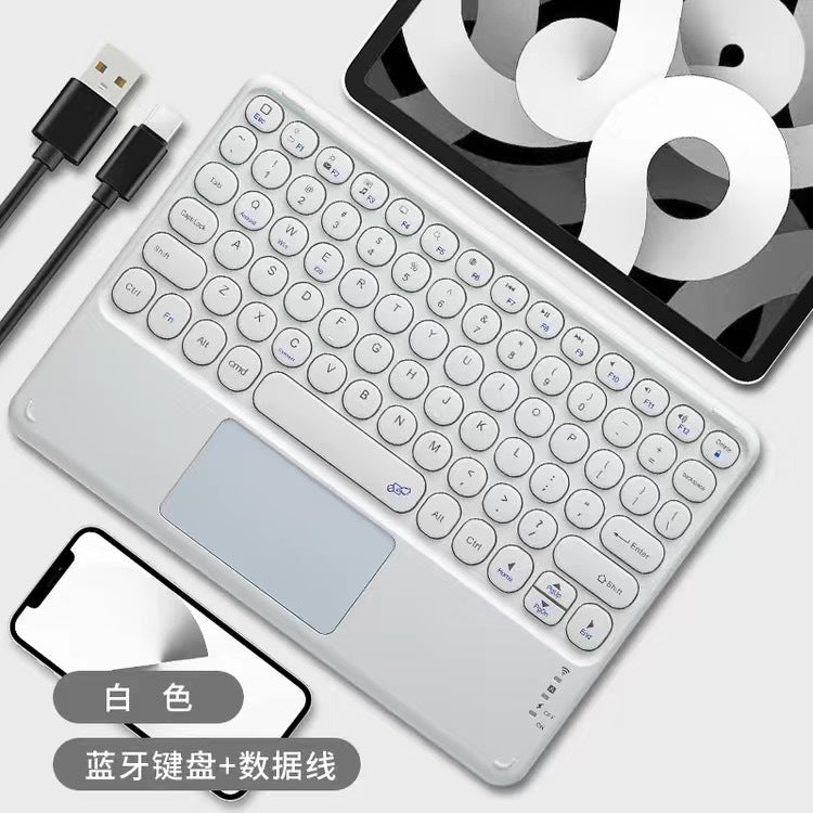 Wireless bluetooth touch keyboard, retro round ipad tablet ultra-thin portable mobile phone keyboard, bluetooth keyboard and mouse set protective Accessories