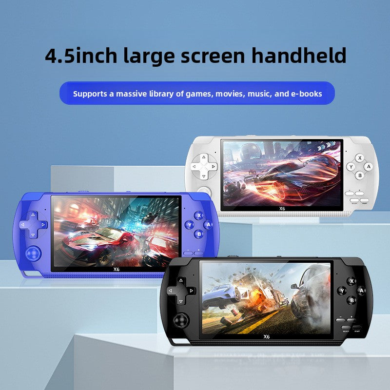 4.5" inch X6 IPS HD psp 1200mAh Type C rechargable 2.4G Support wireless gamepad games Handheld Game Player console GBA  NES