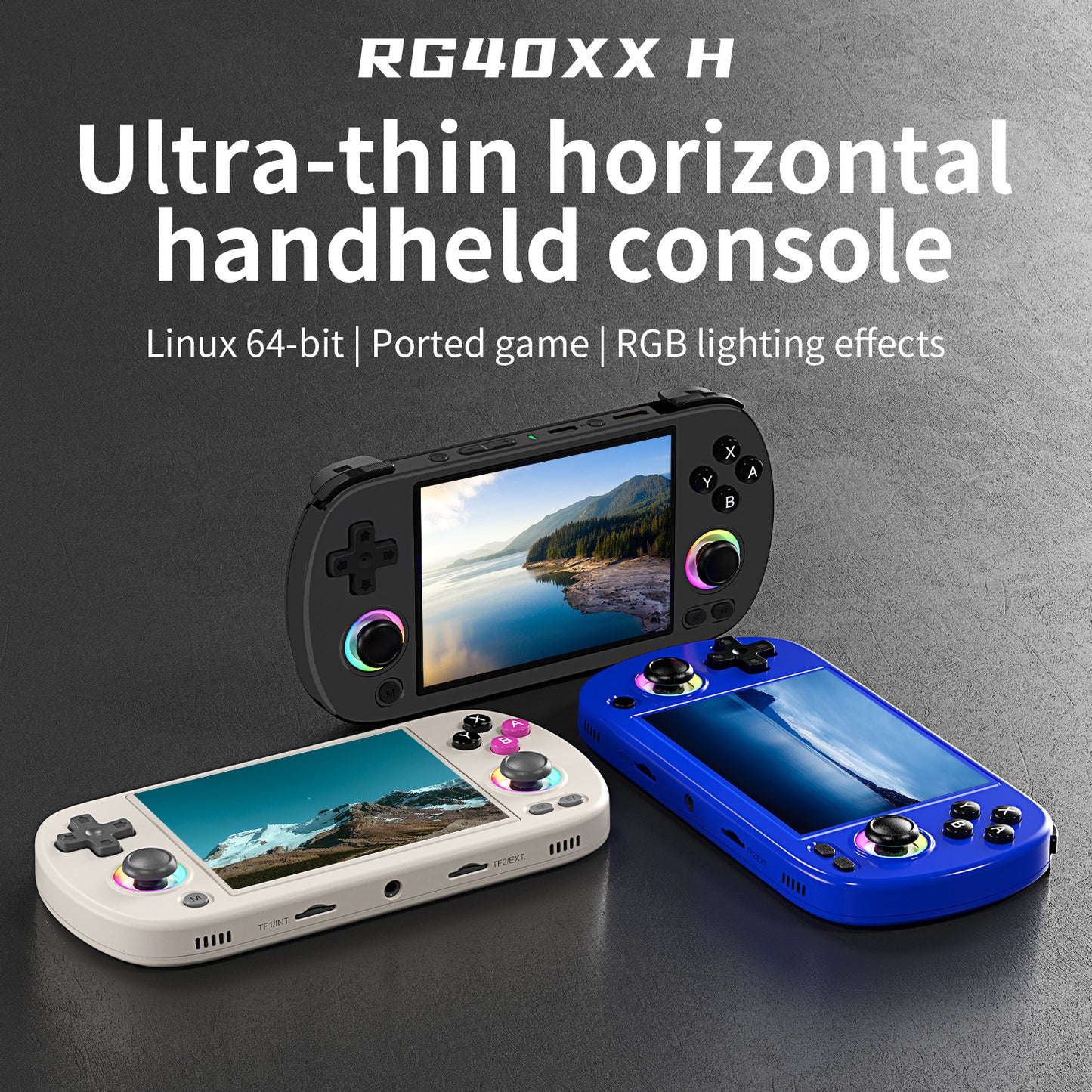 4" inch G40XXH IPS HD Linux 64G 128G 256G  RGB joystick 3200mA rechargable 2.4G Support wireless gamepad Ultra-Thin games Handheld Game Player console joystick ambient light retro, handheld game console, portable handheld