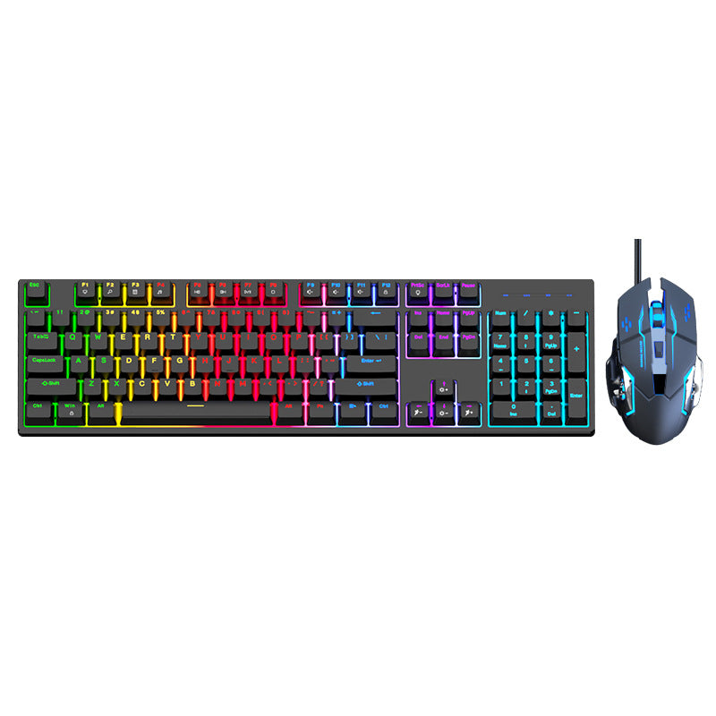 Wired real mechanical keyboard RGB blue axis 104 key game e-sports office game special one