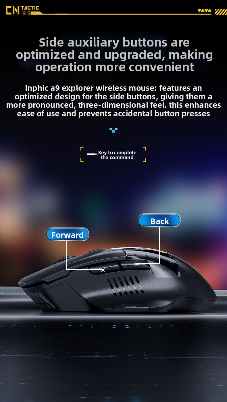 A9 Exploration Edition Bluetooth Wireless Mouse Silent Rechargeable Three-mode Office Game Glow