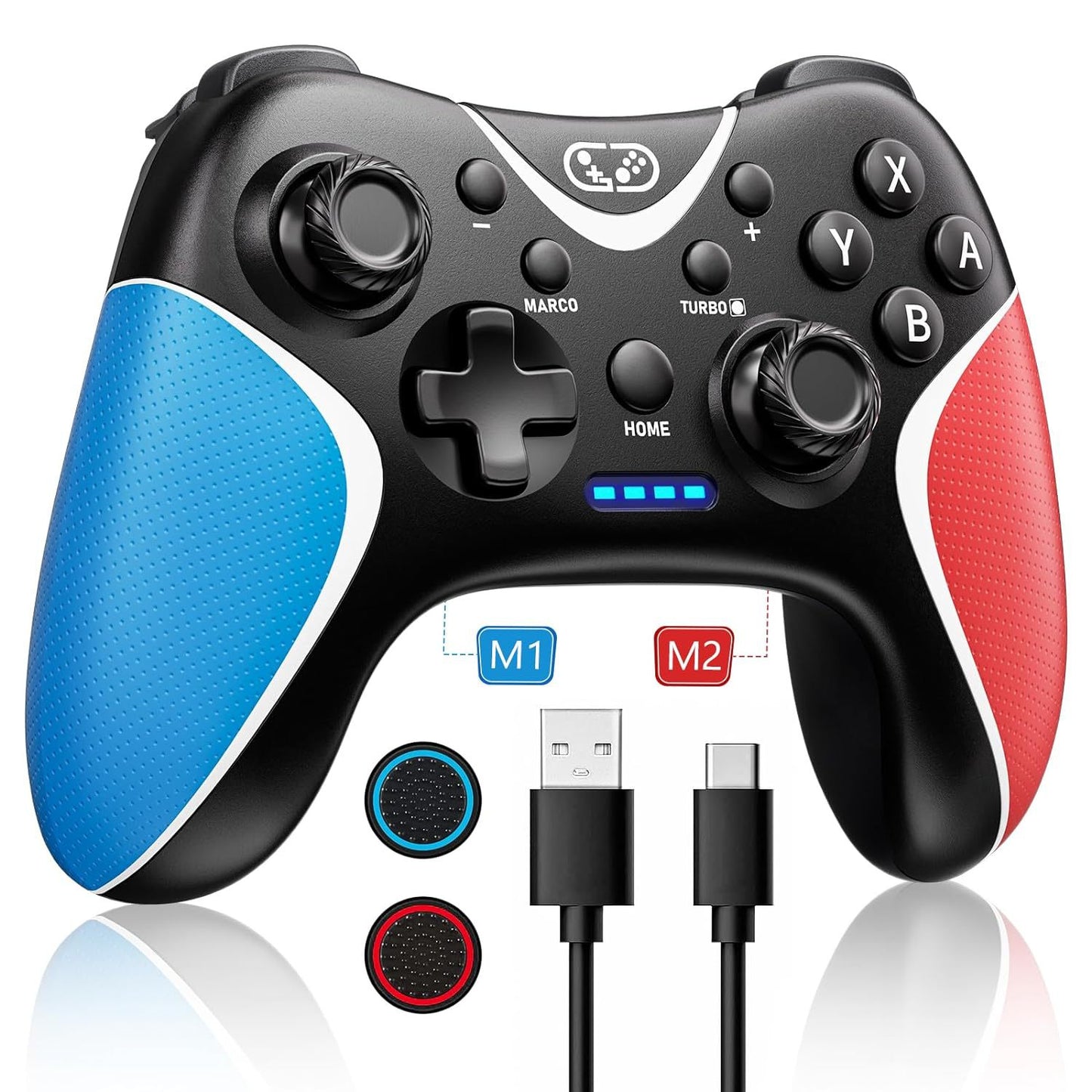 SWITCH gamepad NS wireless controller custom back button programming continuous Bluetooth wireless controller