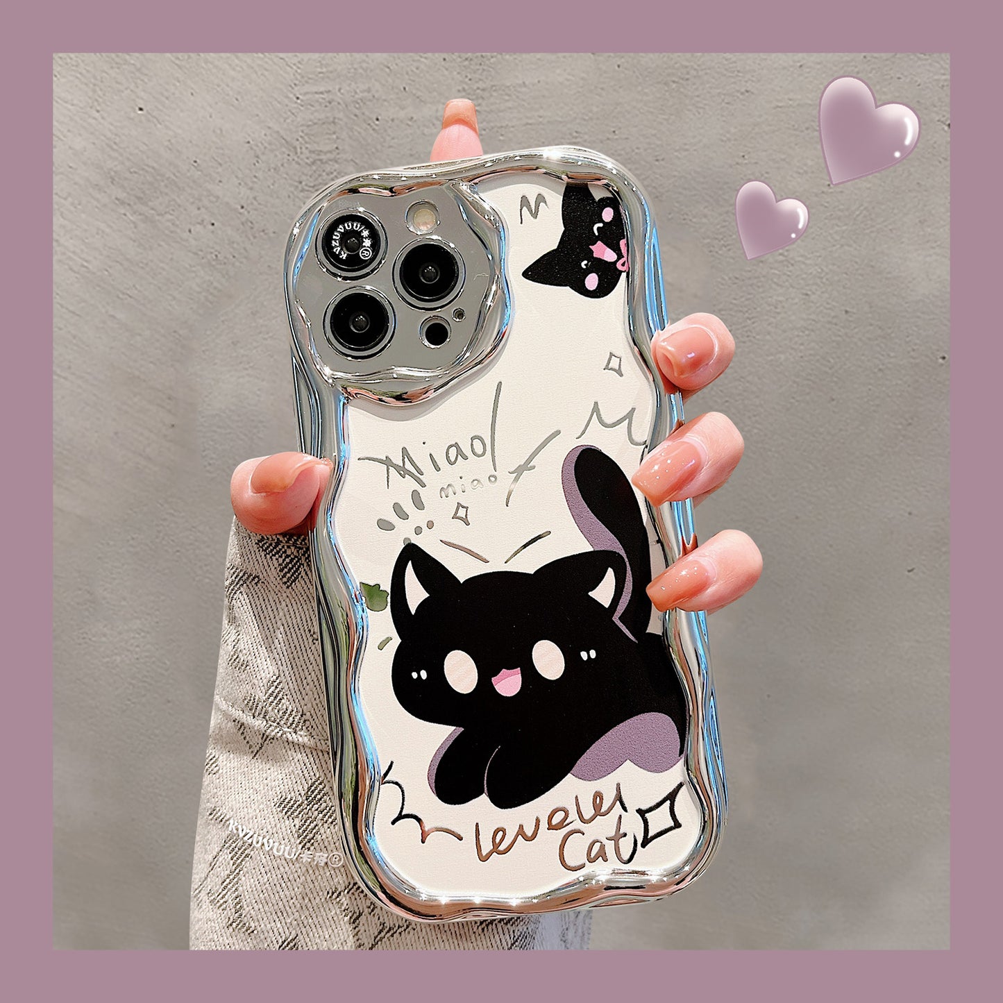 Accessories for Apple 15 mobile phone case iphone14promax black cat bracelet 13 fun cartoon 12 cute new models