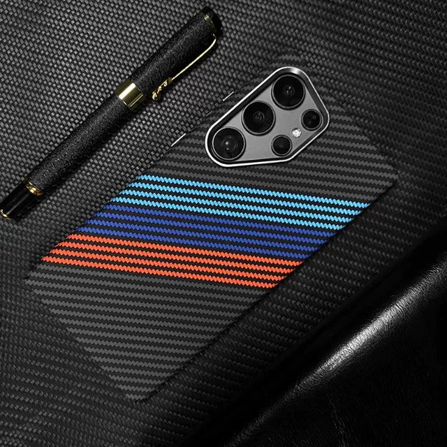 For Samsung S25Ultra Mobile Phone Case S24Ultra Kevlar 600D Skin Sense Hard Case S25 Premium S23 Anti-drop Galaxys24 + Built-in Magsafe Magnetic Case Hard Case Phone accessories