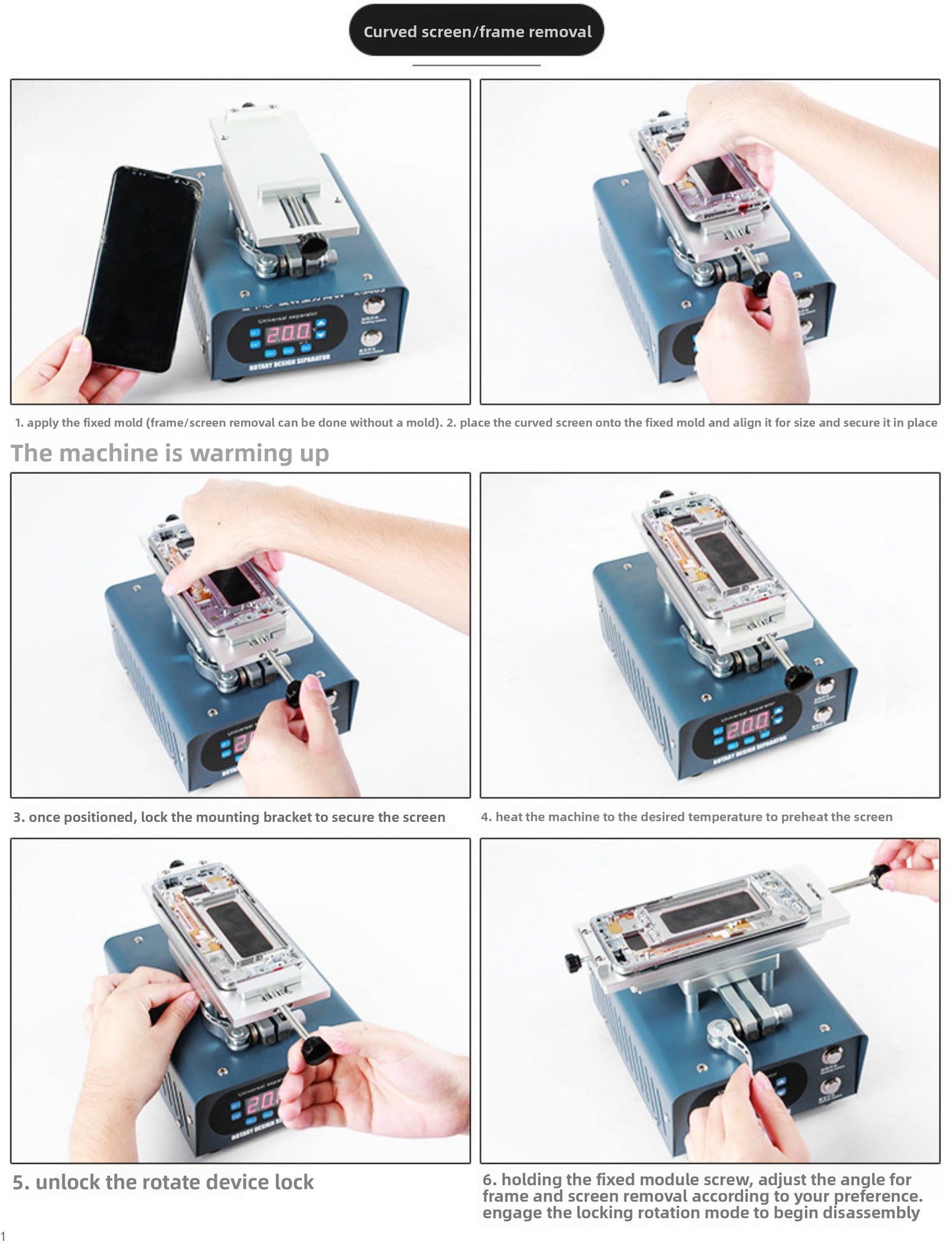 Mobile phone screen removal heater separation machine real pump constant temperature touch LCD mobile phone screen change repair heating station Mobile Phone Repair tools