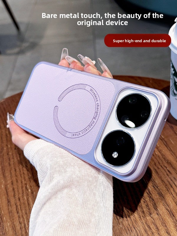 For Huawei Nova16pro mobile phone case, the new 16ultra protective case, ultra-thin lychee leather all-inclusive anti-drop 15ultra magnetic suction women's high-end soft edge hard case Phone Accessories