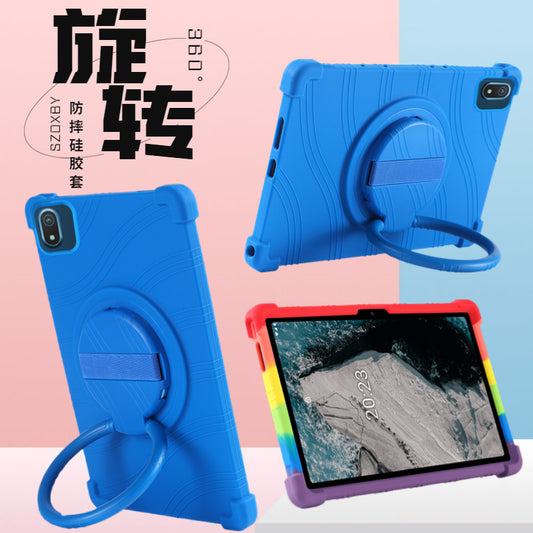 Applicable Nokia T20 protective case Tablet 10.4 inch T21 anti-drop all-inclusive rotating bracket Silicone protective case Protect cace