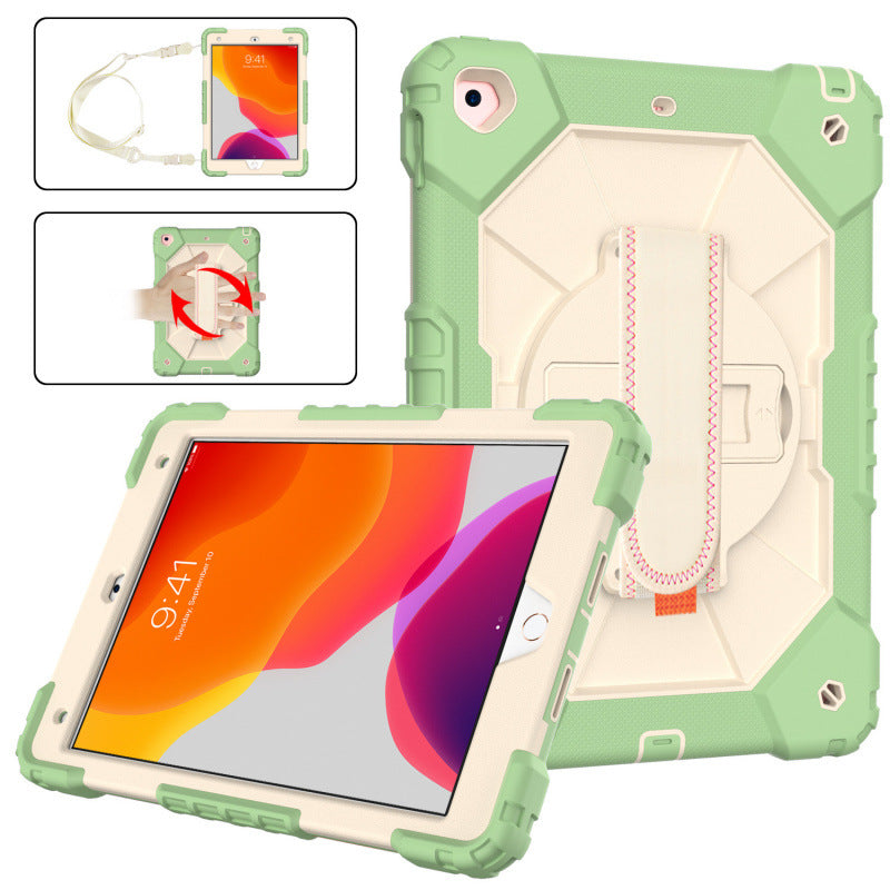 Applicable to iPad 10.2 inch tablet silicone cover iPad9th generation 8th generation 7th generation silicone portable rotating bracket protective case protective Accessories