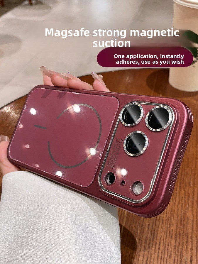 Frosted magnetic suction heat dissipation for iPhone 17promax mobile phone case The new iPhone16 seconds becomes larger Windows protective case 15pro Side mesh heat dissipation design Men's and women's Phone accessories