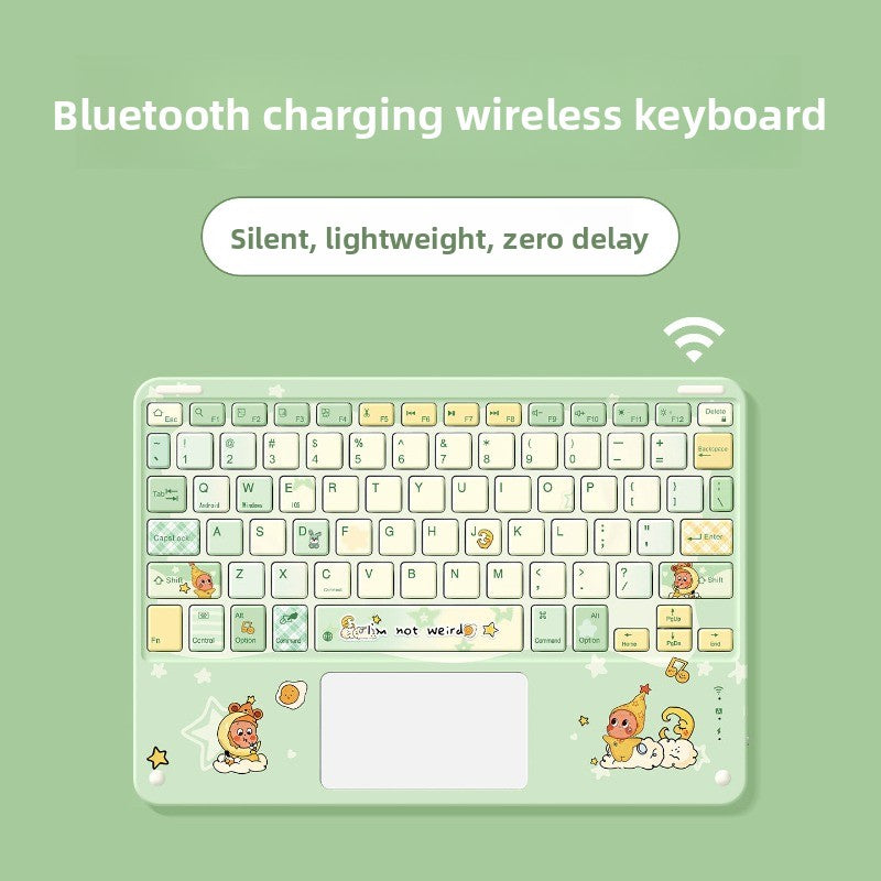 Bluetooth Keyboard Mouse Set For Apple Huawei Xiaomi Tablet PC External Notebook Wireless Silent Light 0 Delay Office Game iPad Charging Girls Cute Stars Tablet Accessories