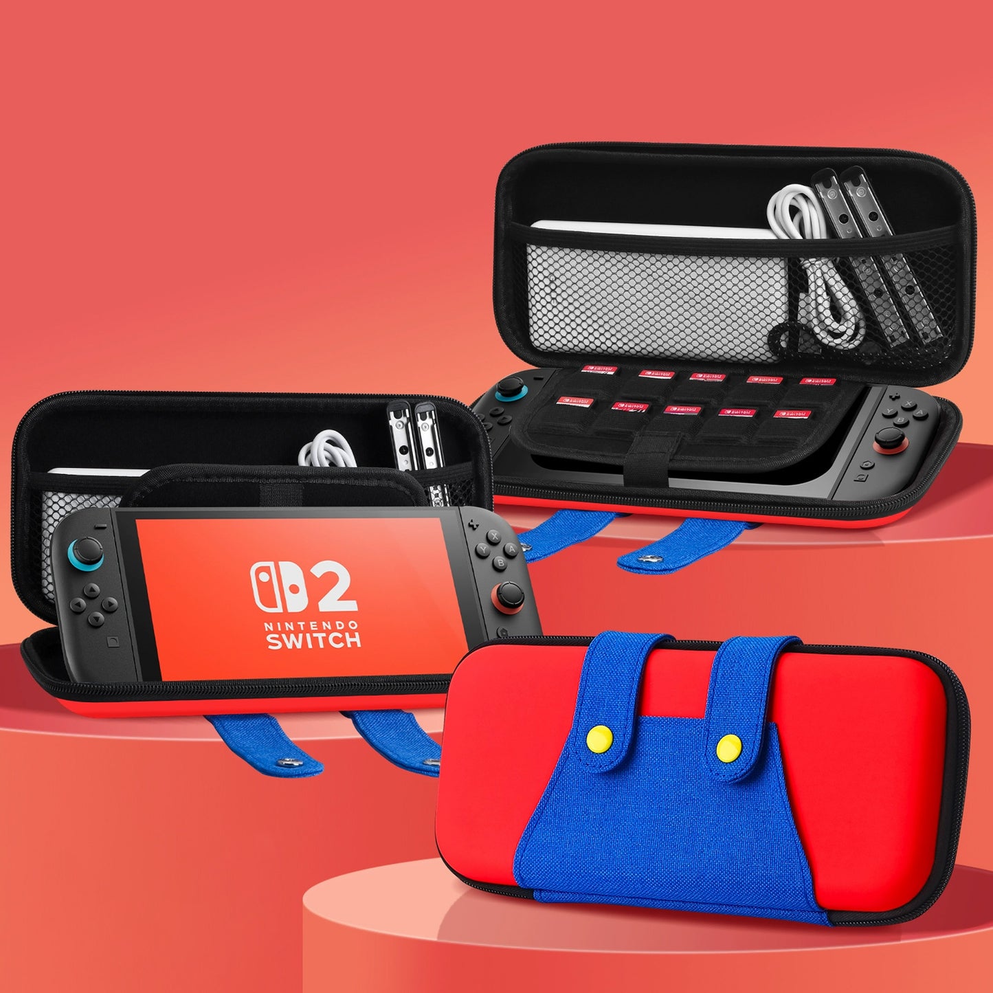 Game console storage bag for Nintendo Switch 2 suspenders, pants protection bag, portable console bag EVA bag