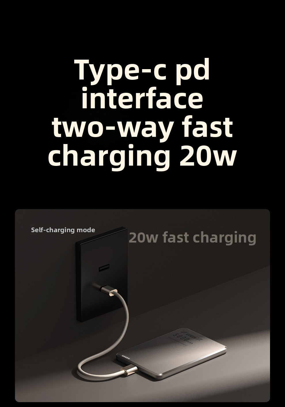 Ultra-thin Magsafe magnetic wireless power bank 5000mAh PD20W fast charging aluminum alloy compact mobile power supply