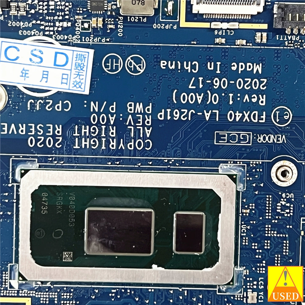 (Shipping fee not include)DELL motherboard  system board  Latitude 7410 04J6CM  I5-10310U RAM:16G LA-J261P