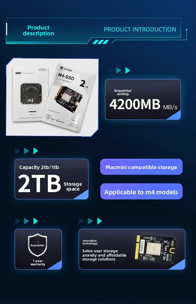 Solid State Drive Kit 1T/2T/4T/8T For MAC MINI M4  Mac Studio M1Max/Ultra M4 Pro SSD Capacity Upgrade SSD New Particles Increase Speed Upgrade Memory DIY Reair
