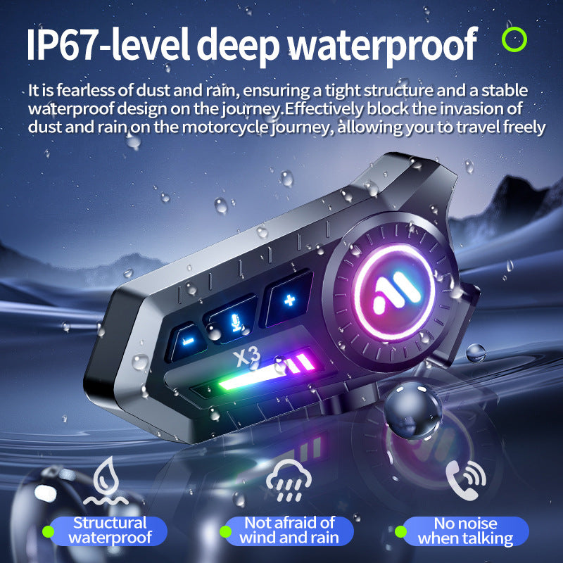 Riding Bluetooth waterproof noise reduction headset motorcycle helmet suitable for long-term use built-in microphone