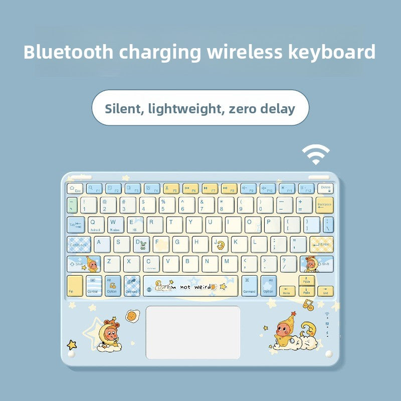 Bluetooth Keyboard Mouse Set For Apple Huawei Xiaomi Tablet PC External Notebook Wireless Silent Light 0 Delay Office Game iPad Charging Girls Cute Stars Tablet Accessories