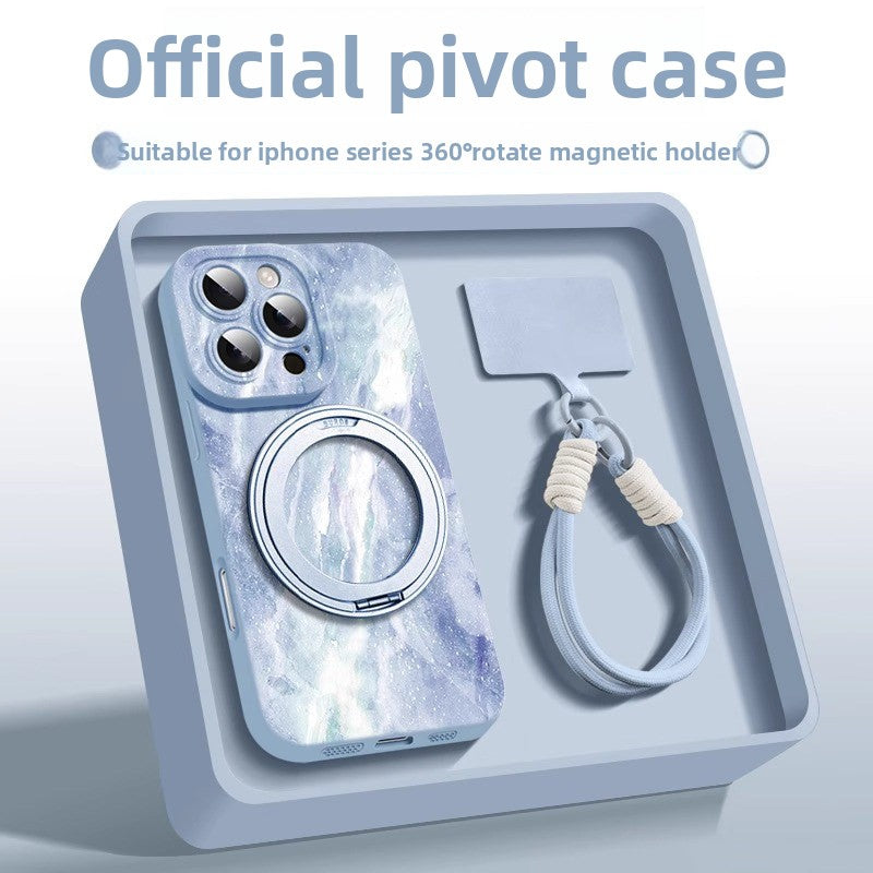 For iPhone 16promax mobile phone case iphone15 liquid silicone 360 ° magnetic suction bracket ultra-thin protective case anti-drop plus all-inclusive matte MagSafe hard case Phone accessories