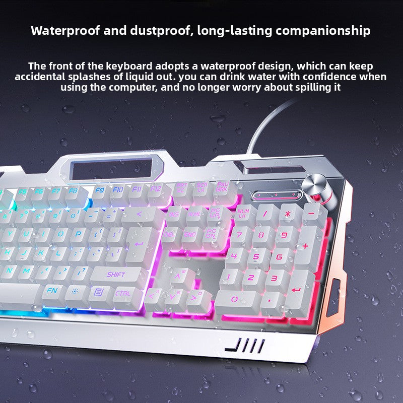 Silver Carving V2G5 Mechanical Feel Metal Keyboard Mouse Headset Three-piece Set USB Wired Gaming Computer Accessories